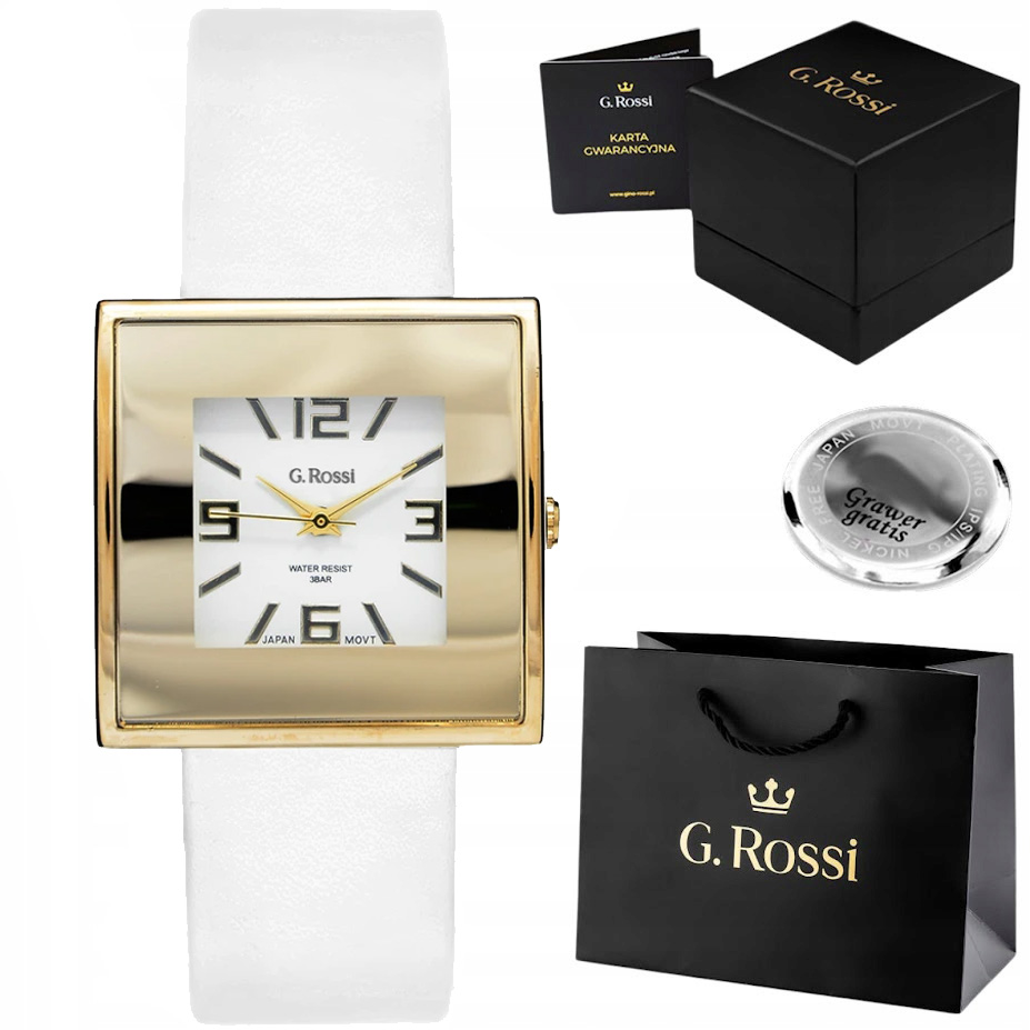 Dámské hodinky G. Rossi Elissa čtvercové pouzdro Elegantní S Gravírováním