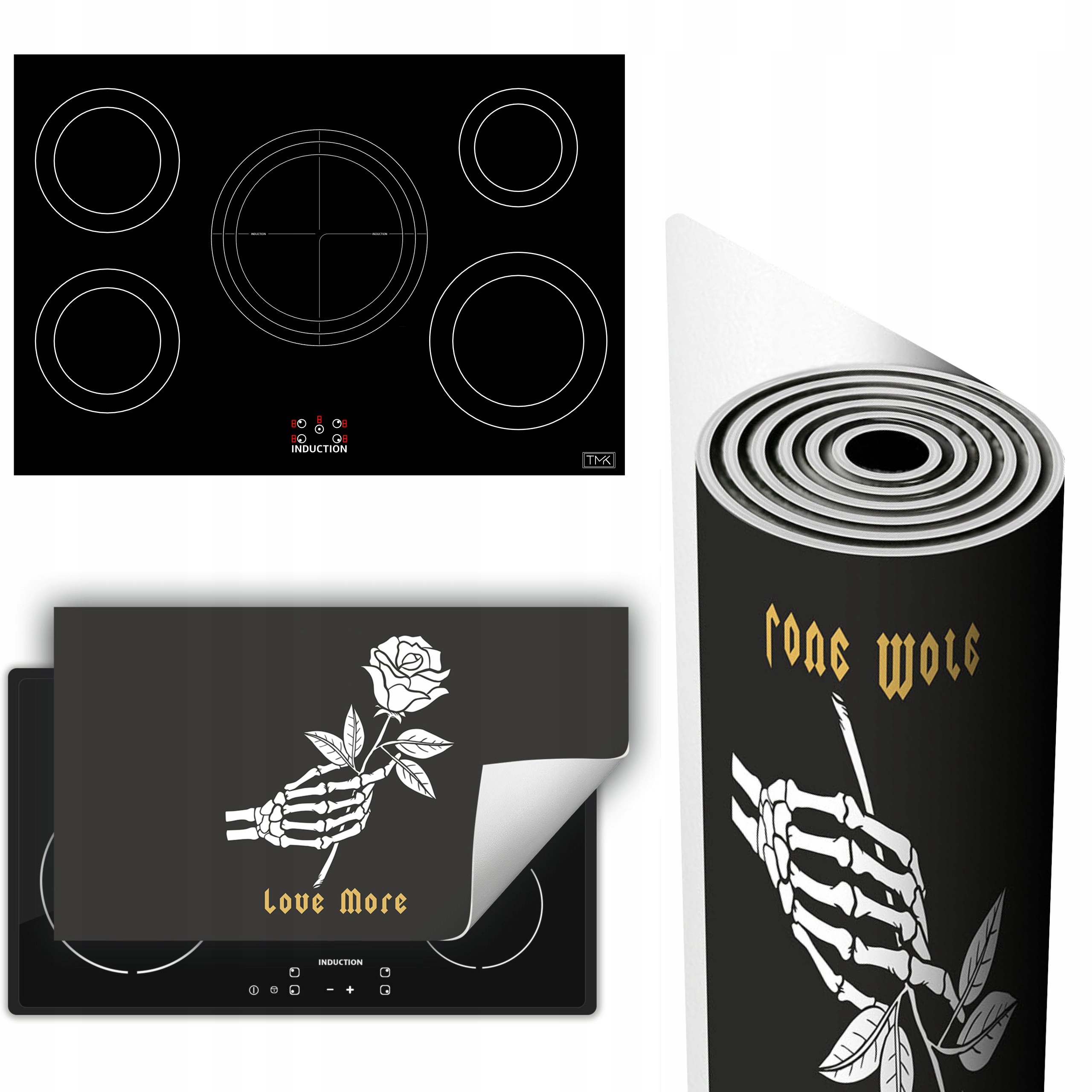 Vinylová Podložka Ochrana Kuchyňské Desky 90x52 tmavá květina