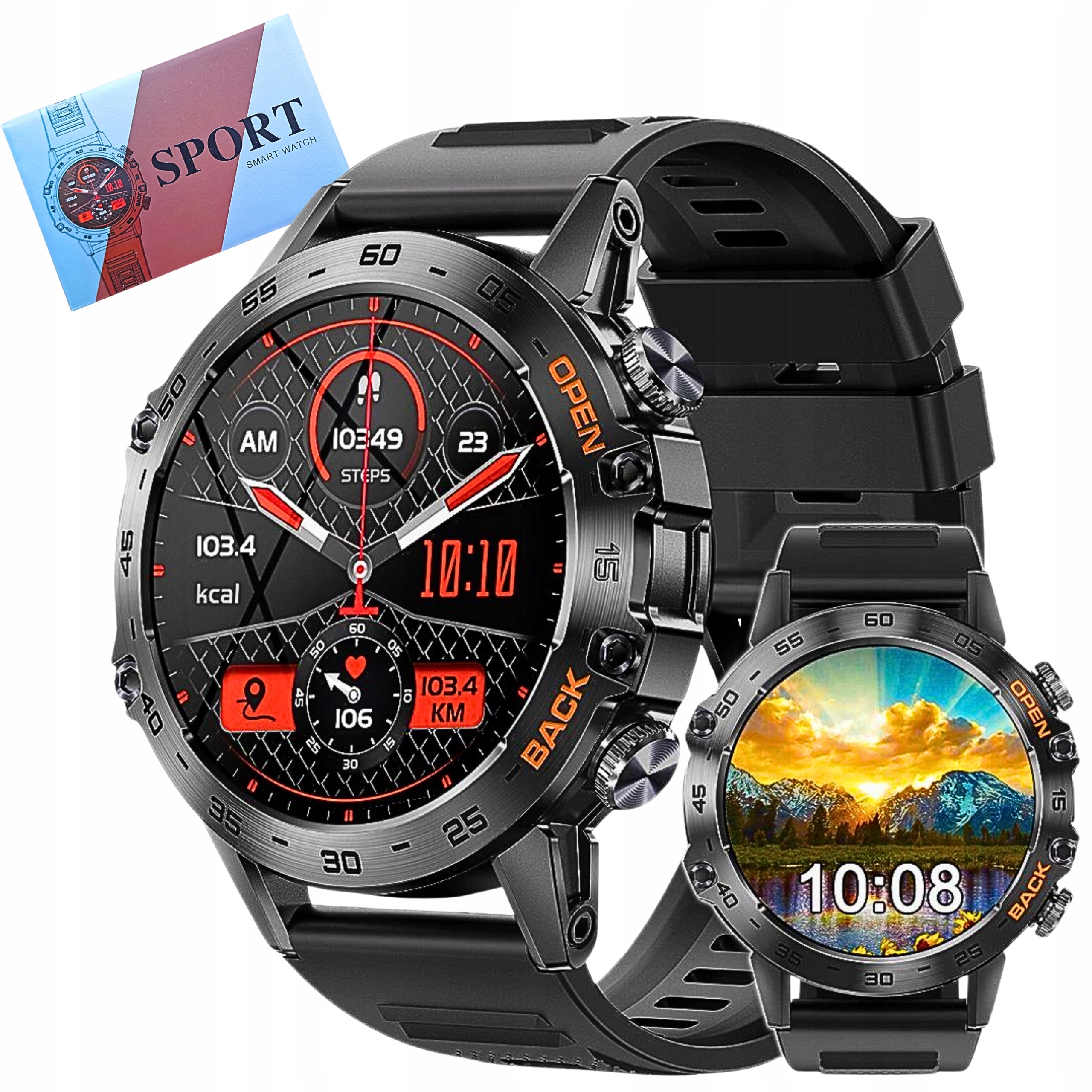 Smartwatch Zegarek K52 Rozmowy Menu Pl bluetooth Wodoodporny Sportowy watch
