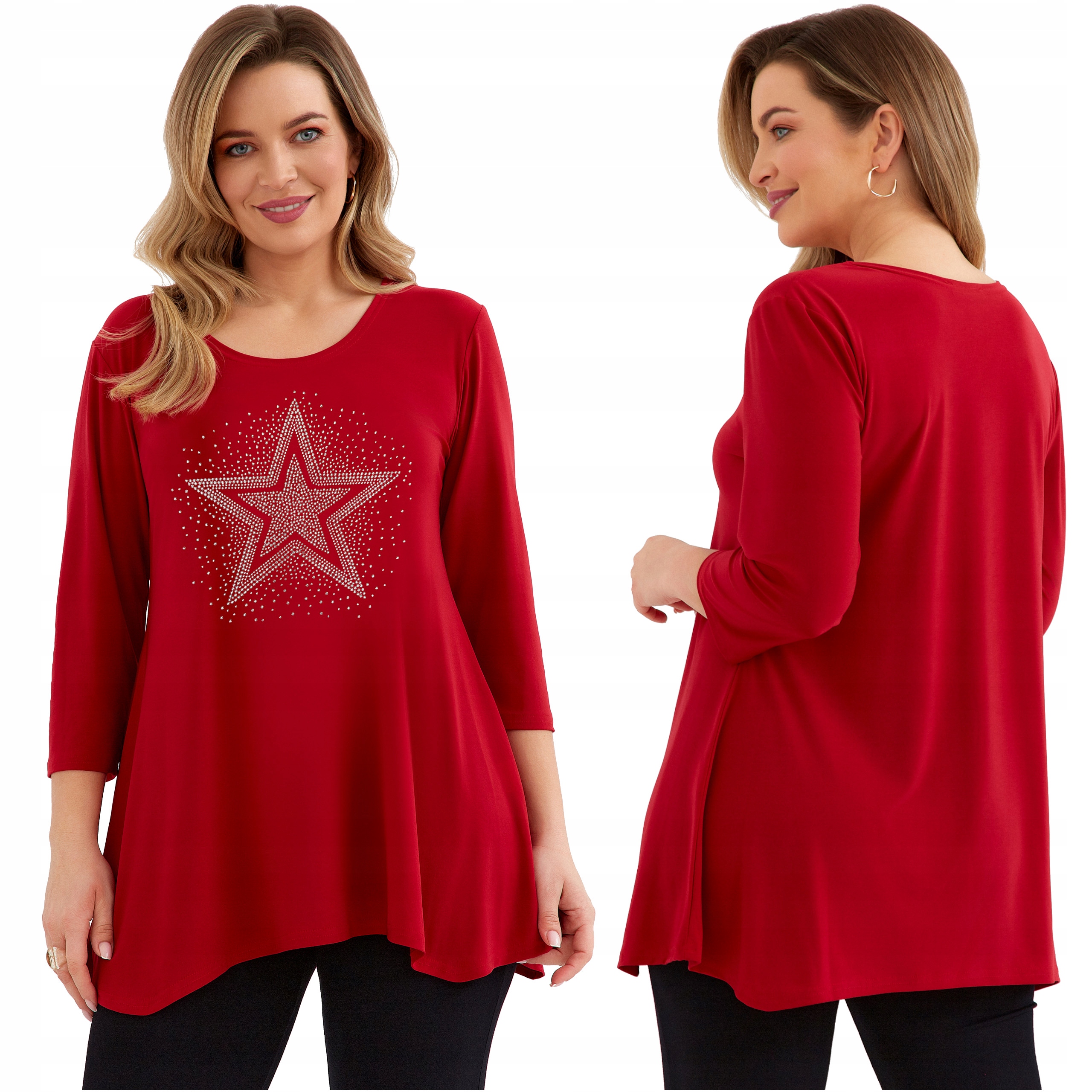 Dámská tunika Velké velikosti Volná Dlouhá Plus Size Polský Výrobce Mikina