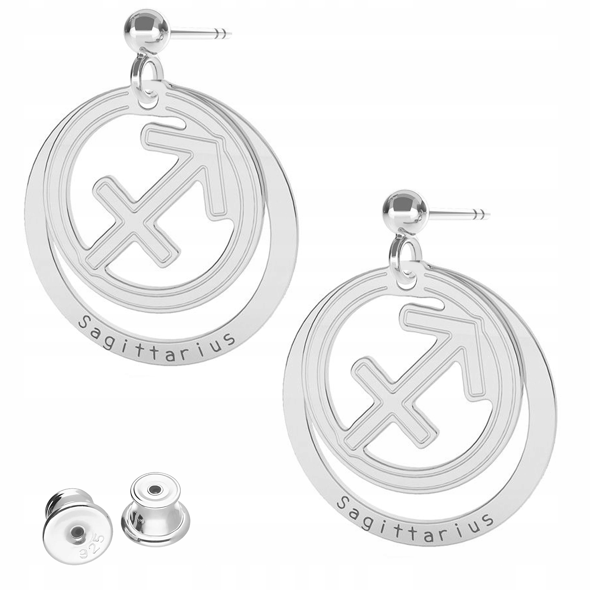 Stříbrné Náušnice Zodiac Střelec Zodiac pro střelce Stříbro 925