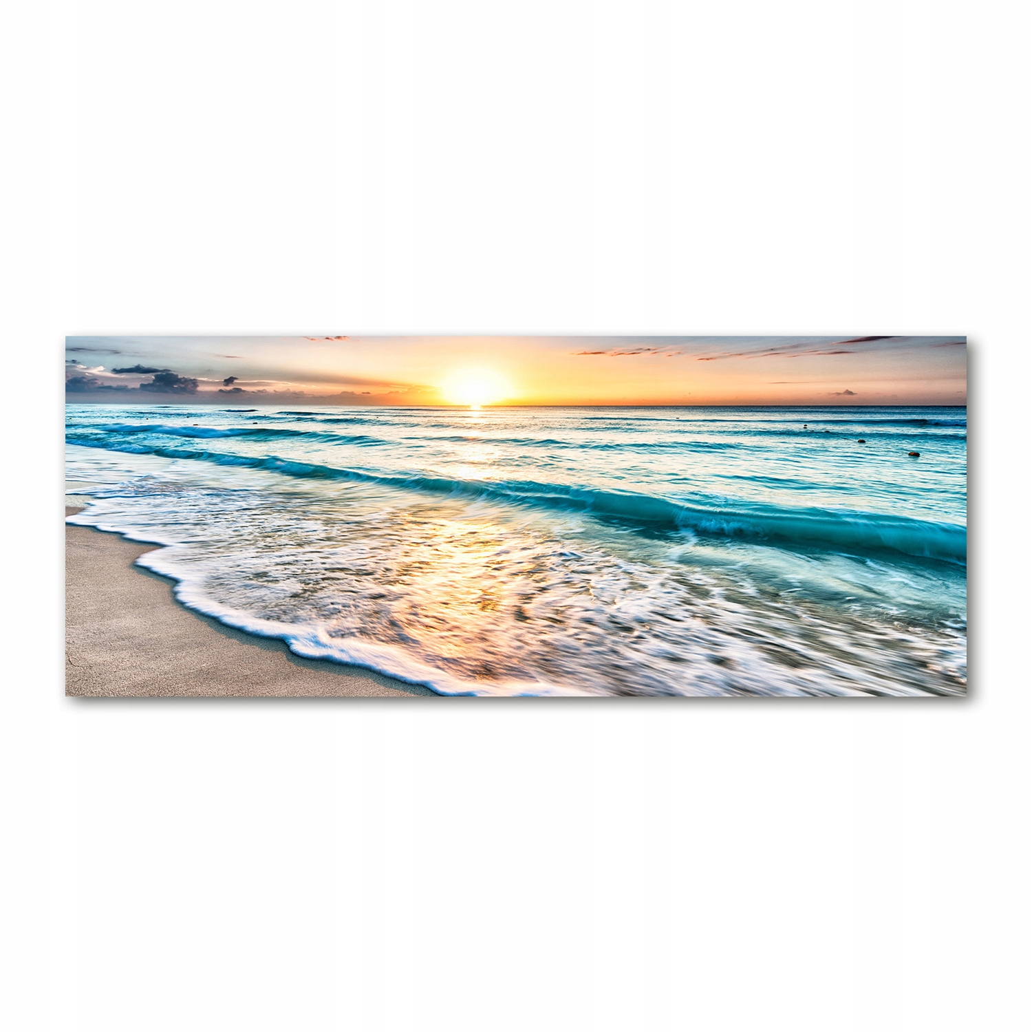 

Foto obraz szkło akryl Zachód słońca plaża 125x50