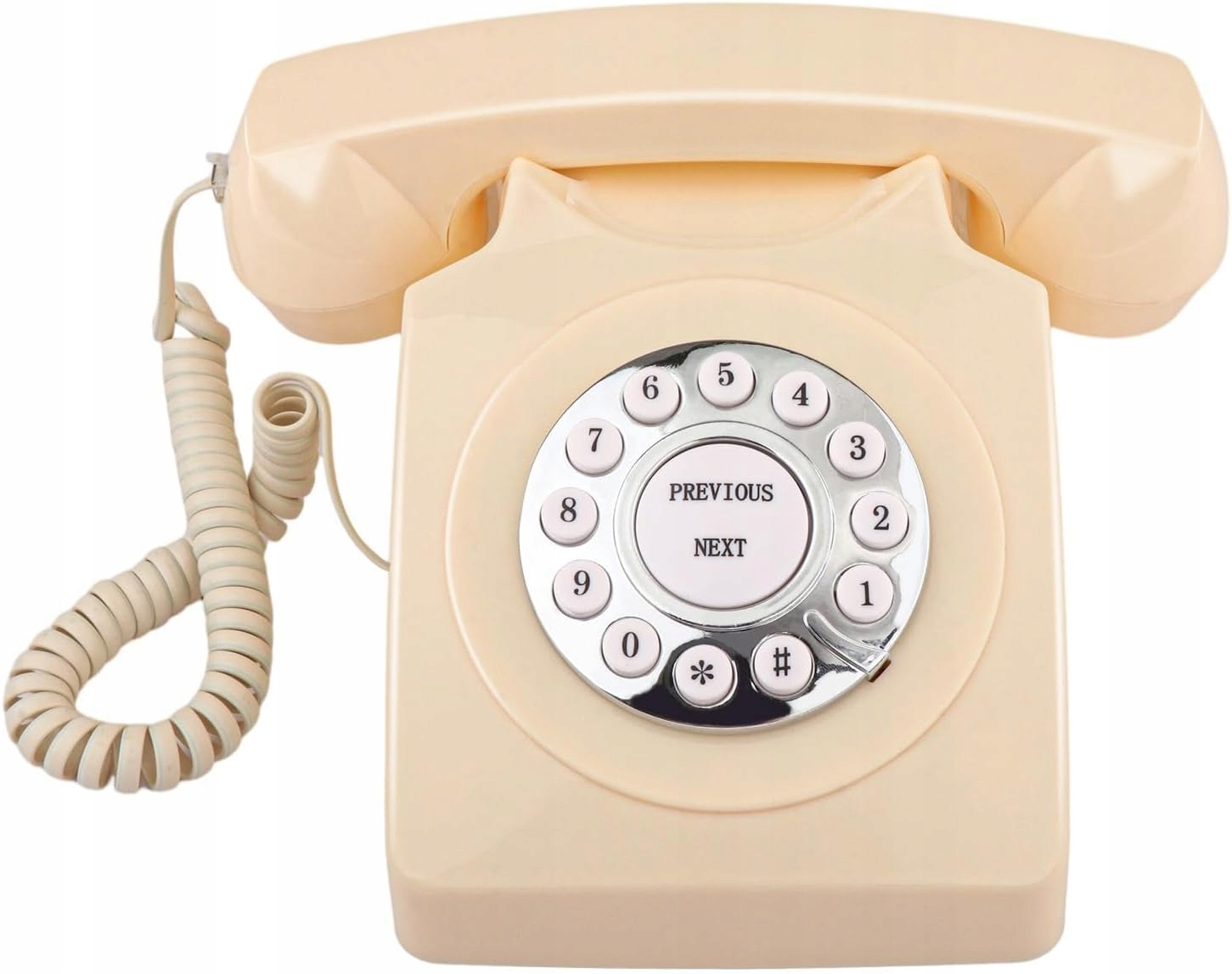 Telefon Stacjonarny Z Tarczą Vintage Retro Domowy Dekoracja Nagrywarka