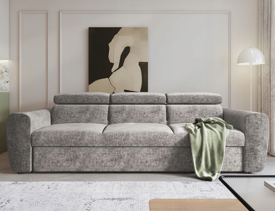 3-místná pohovka s funkcí spaní Napoli je ideální do obývacího pokoje, barva šedá