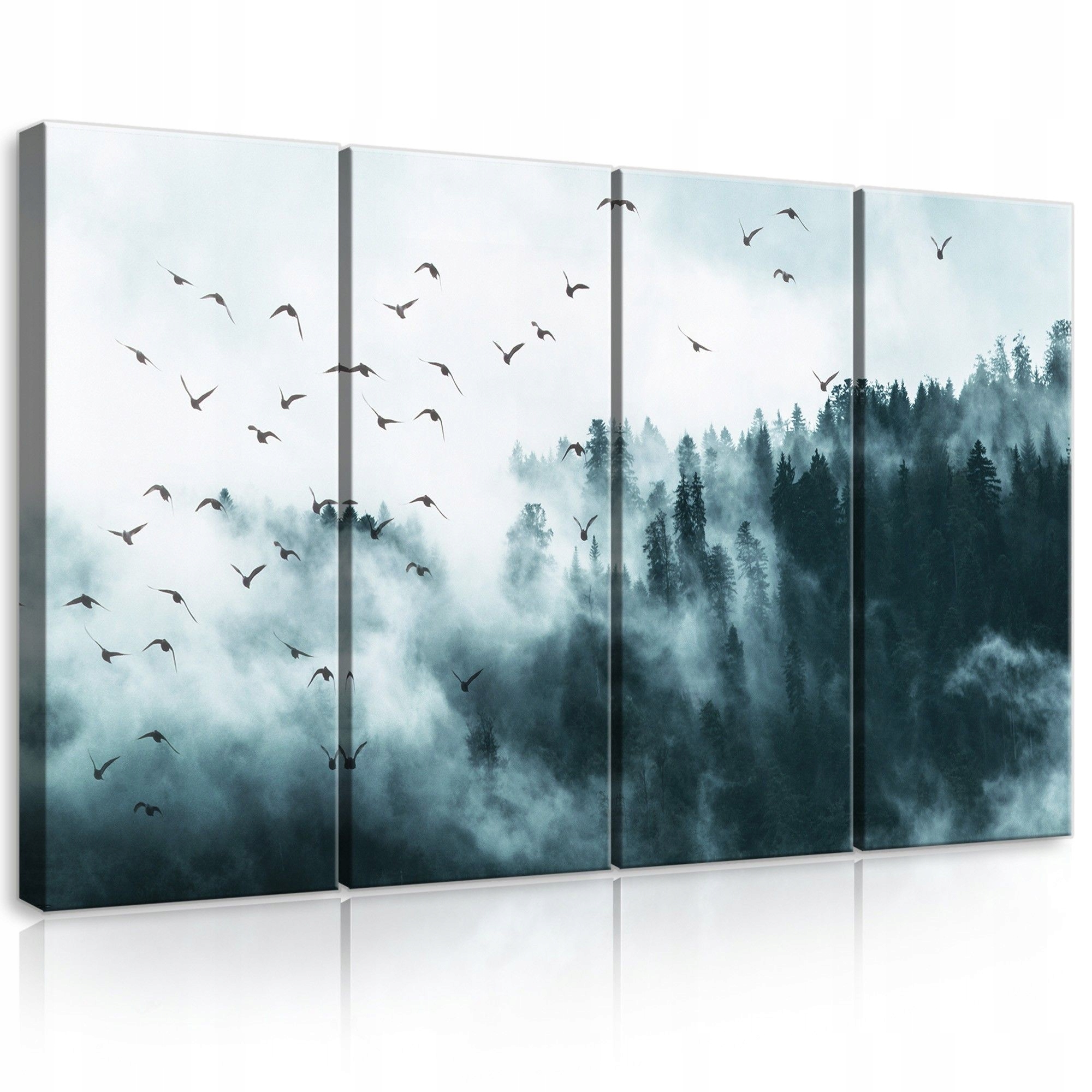 Obraz 120x80 Hmlistý les vtáky mystika pokoj príroda hory sloboda ticho