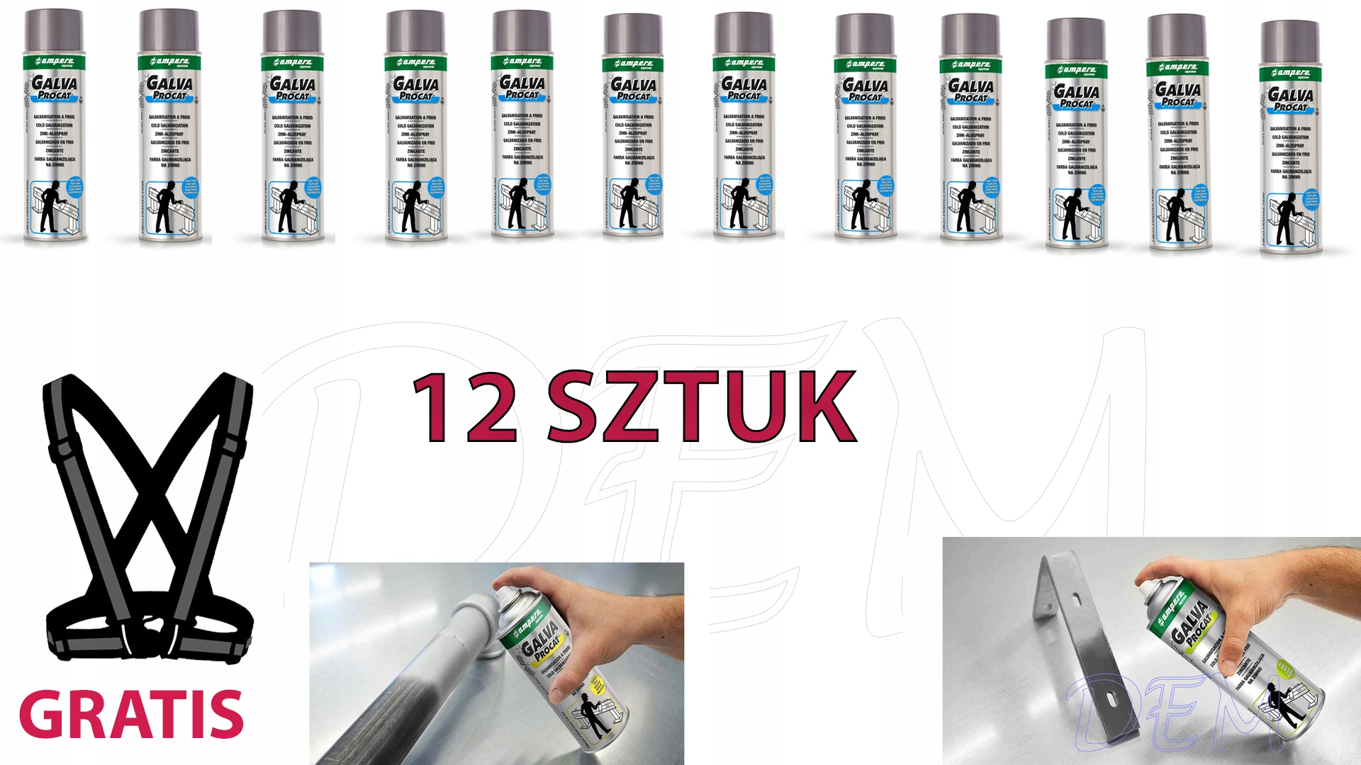 Cynk W Sprayu Galva Procat Superbłysk 500ml ampere 12 szt.
