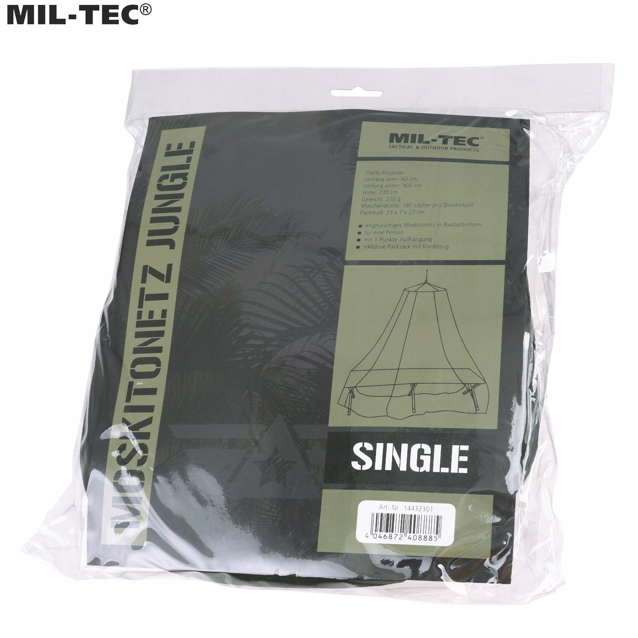 BALDACHIM NAD ŁÓŻKO MOSKITIERA 1 OSOBOWA MIL-TEC EAN (GTIN) 4046872408885