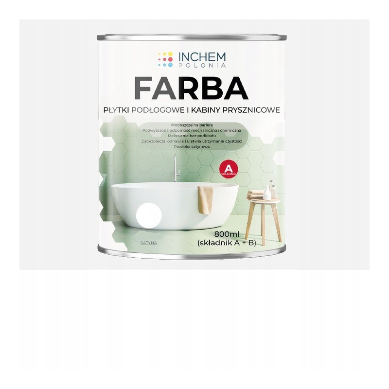 Inchem Farba płytki podłogowe i kabiny prysznicowe Czarny 800ml