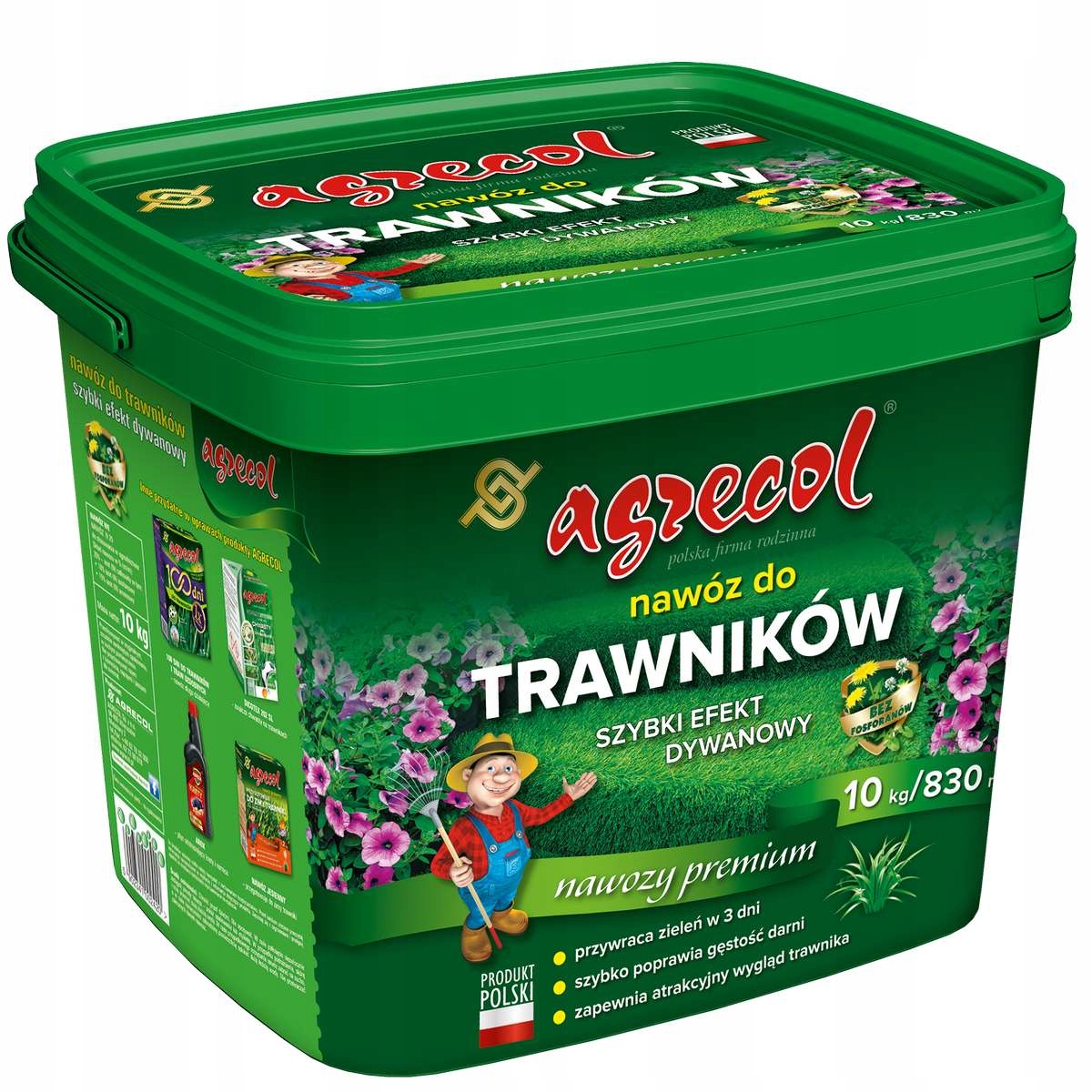 Nawóz do trawników szybki efekt dywanowy 10 kg Agrecol