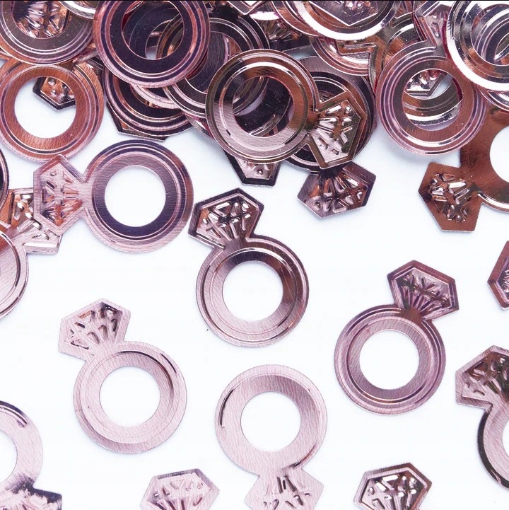Konfetti Rose gold pierścionki na Panieński