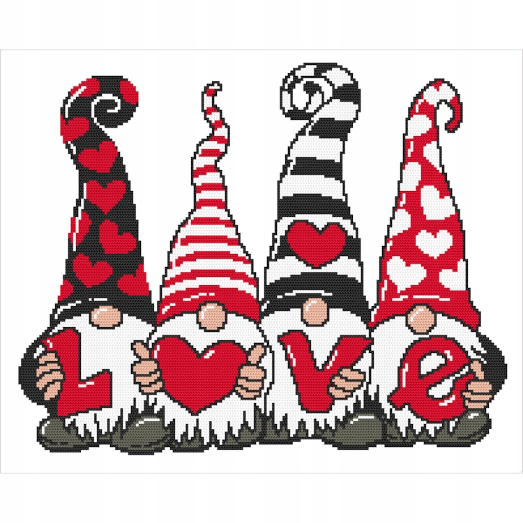 Křížková výšivka Vyšívací sada Zamilovaní skřítci