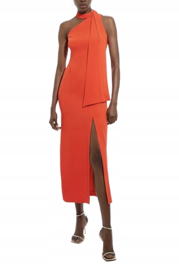 Karen Millen Šaty MIDI Na Jedno Rameno S Vázáním 44 B1G