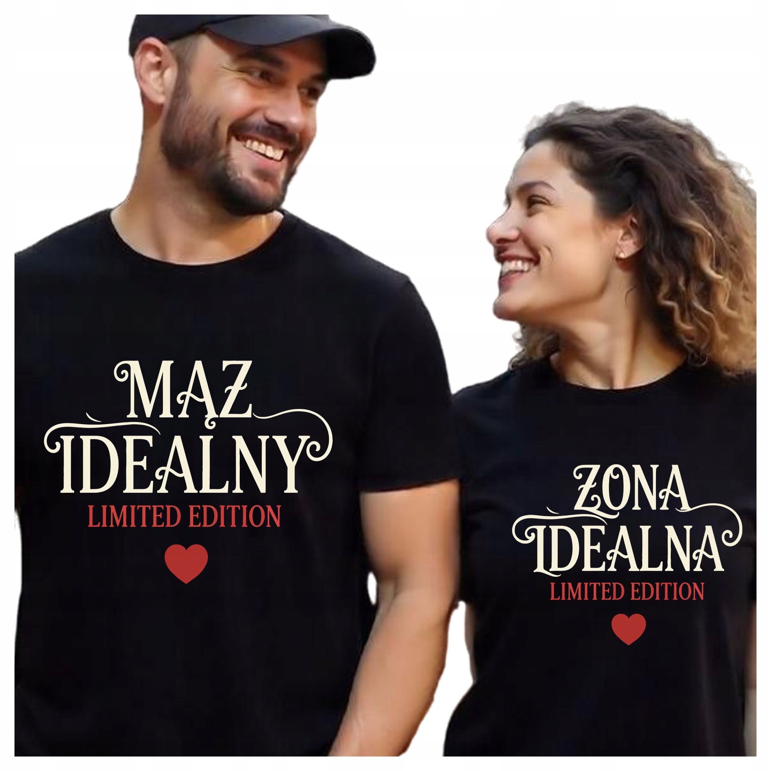 Koszulki dla Par Rocznice Dzień Mamy Taty Mąż Żona Idealny XL