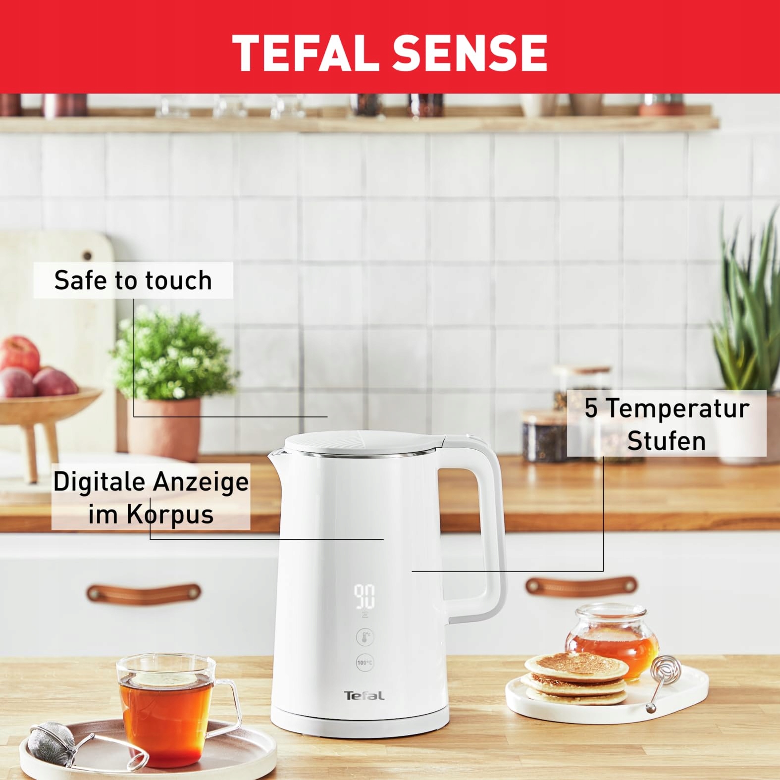 TEFAL Sense Czajnik Elektryczny 1,5L Wyświetlacz Cyfrowy 5 Temperatur 1800W — miniatura 6
