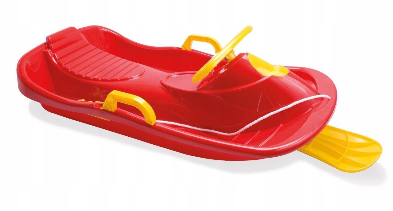 Sanki Z Kierownicą I Hamulcami Red 95CM Classic Dantoy