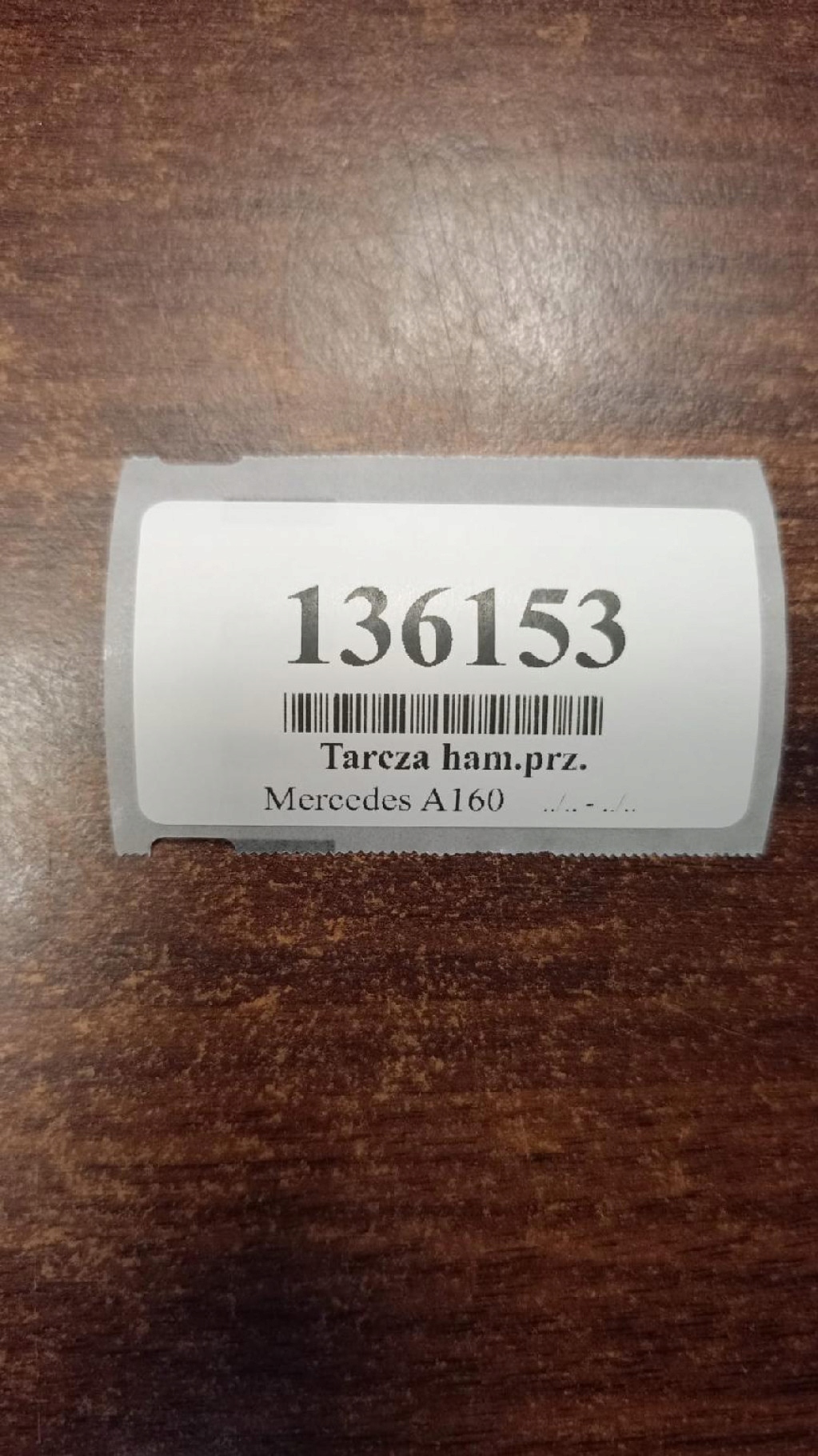 MERCEDES A160 1.4 disc brake front