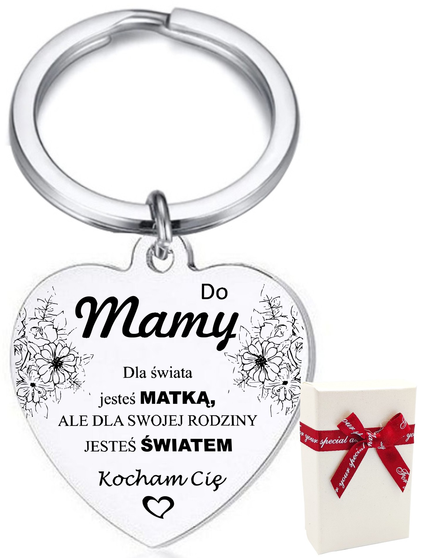 

Breloczek do kluczy Serce z grawerem Dla Mamy