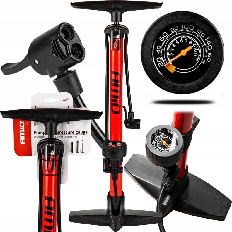 

Stacjonarna Pompka Rowerowa Metalowa Z Manometrem