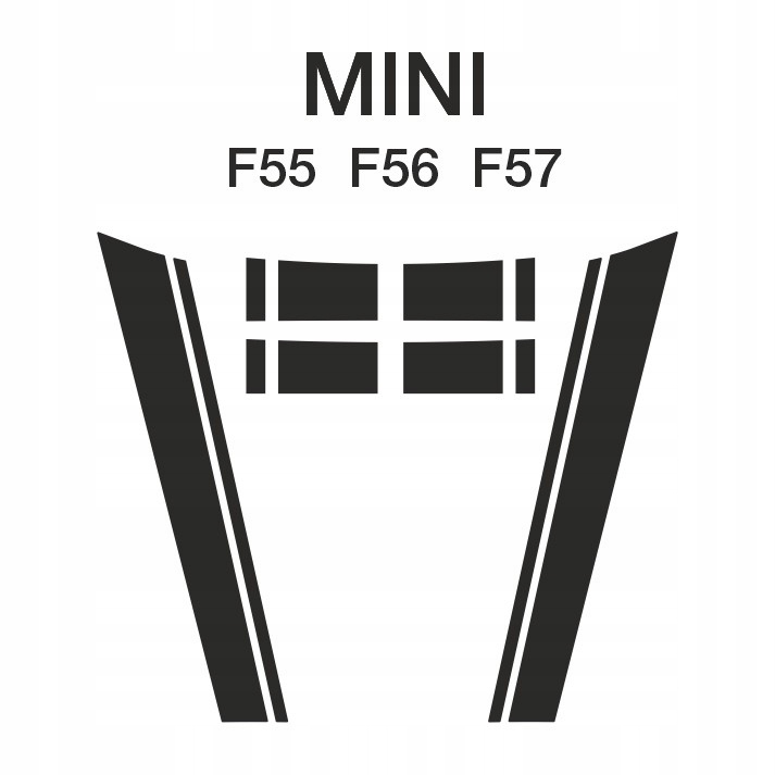 

Naklejki Mini F55, F56, F57 na maskę i klapę