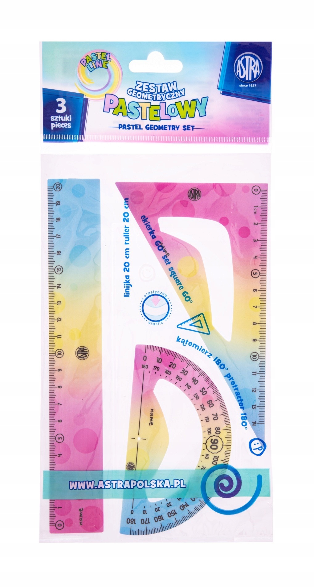 

Zestaw geometryczny 20cm 3el Pastel Flexi Astra