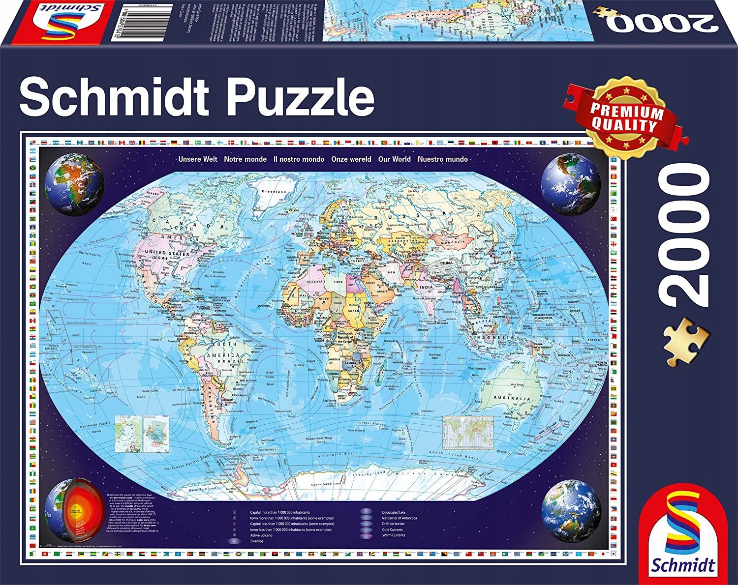 

Puzzle 2000 El Mapa Świata Schmidt Spiele
