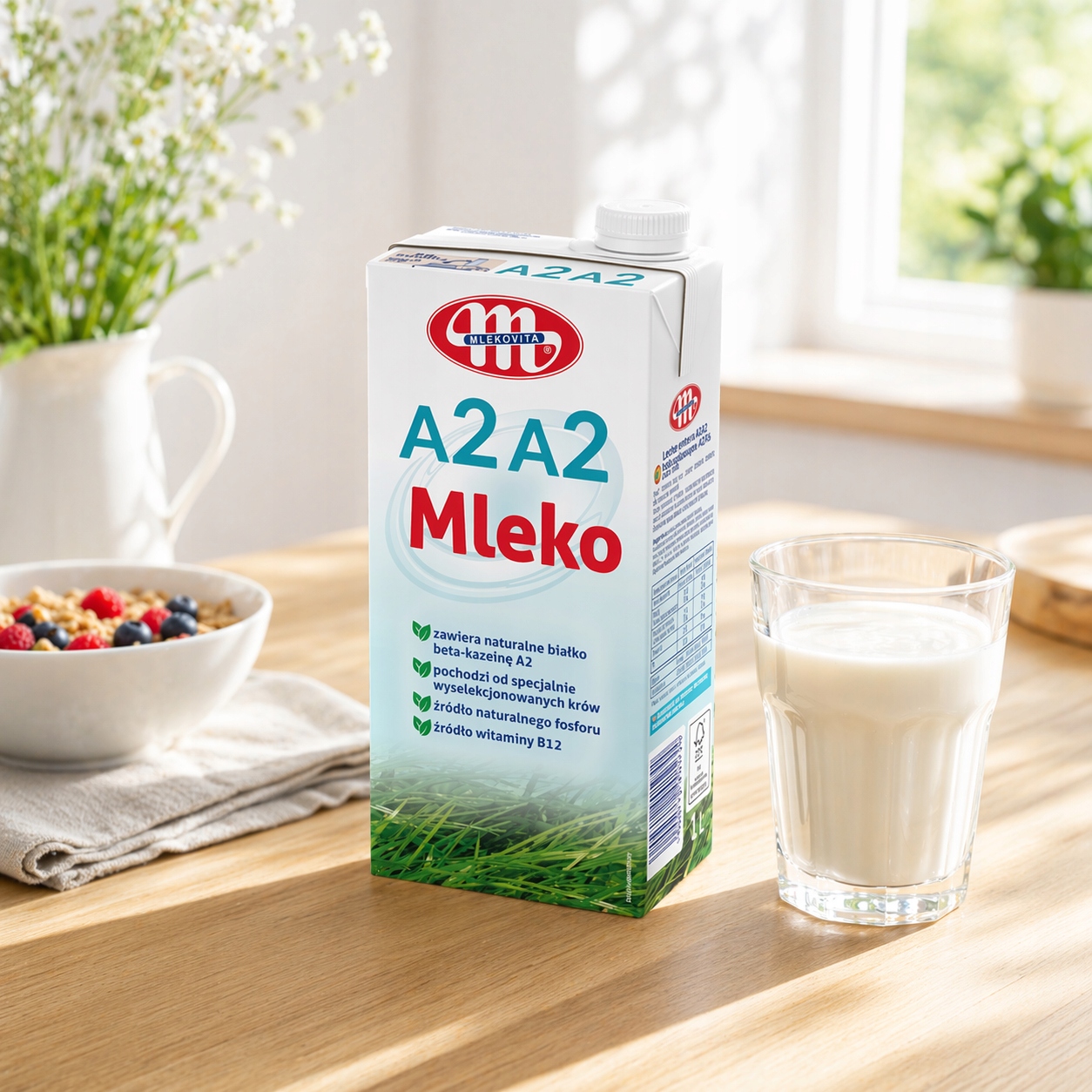 Mlekovita A2A2 primární mléko 100% přírodní 12X1L 01/09/2026