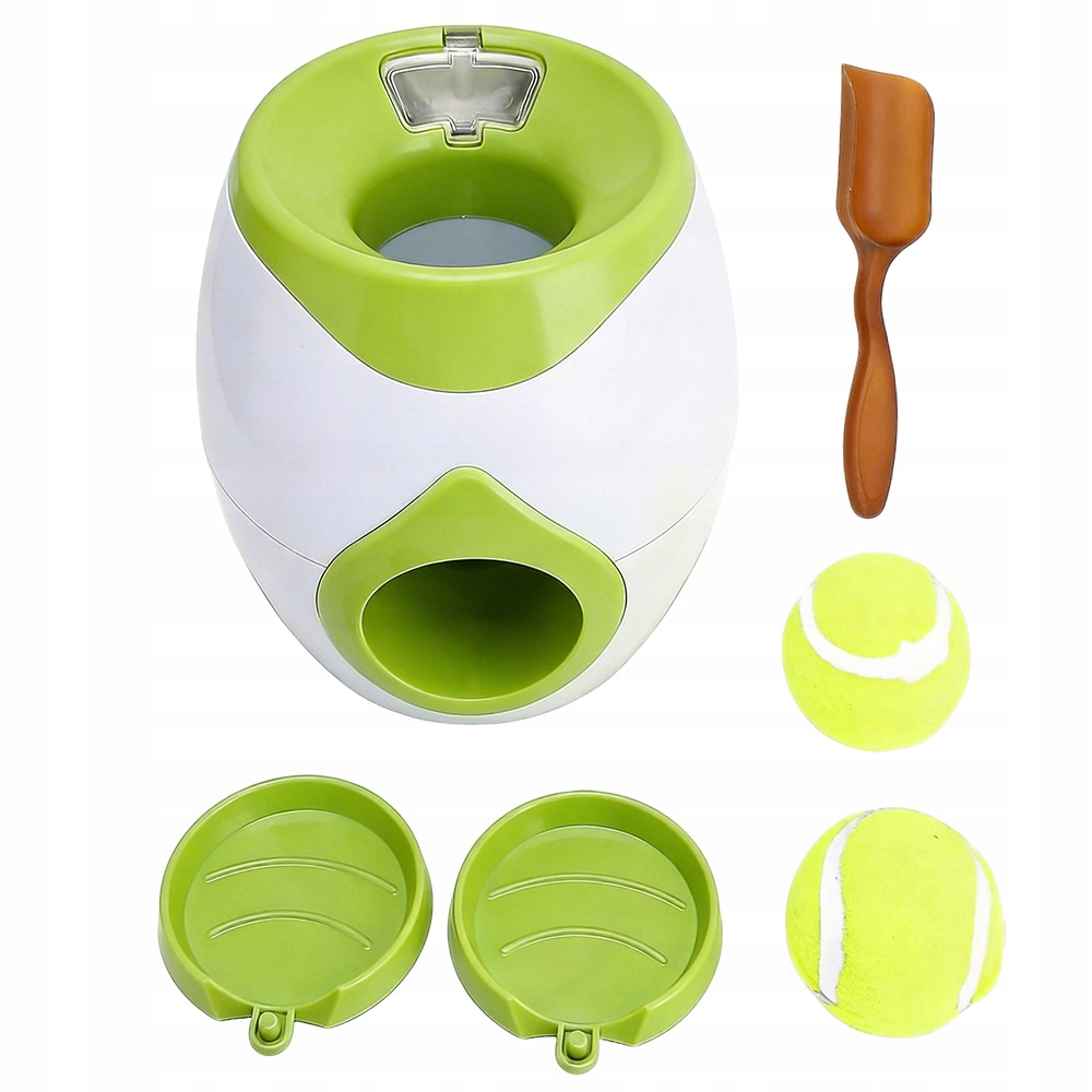 Vrhač míčků pro psy s dávkovačem pamlsků – tréninkový, 2 míčky