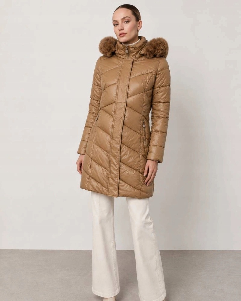 Dámská Bunda Kapuce H-898 Camel M (38)