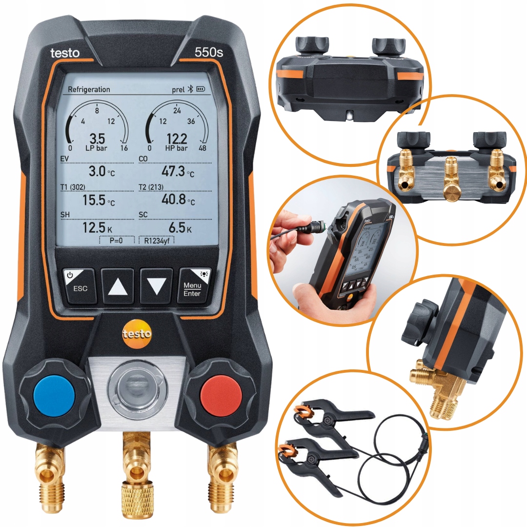 Manometry Testo 550s Basic sondy na kablu, 24 msc