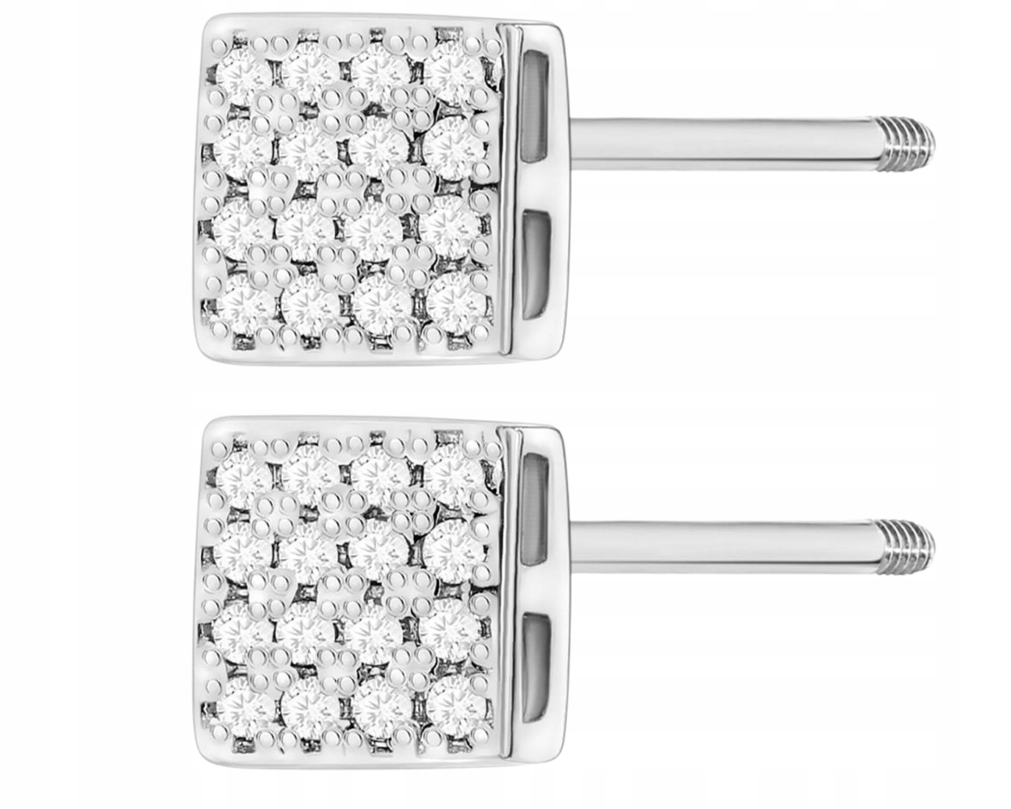 Bílé Zlato Náušnice S Diamanty Na Šroubovací Tyči Zlato 585 Dárek