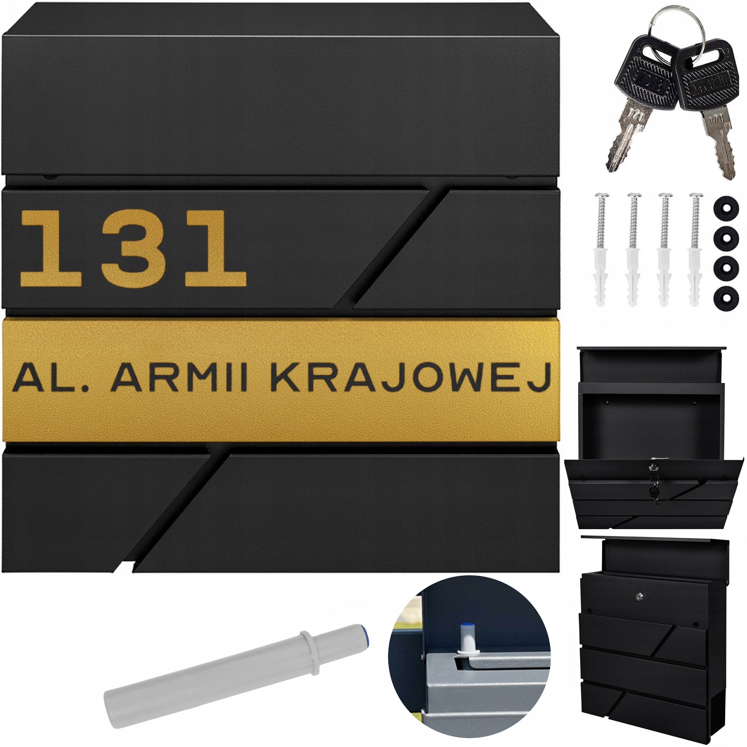 Poštovní Schránka Černá Novinová Zlatý Vzor