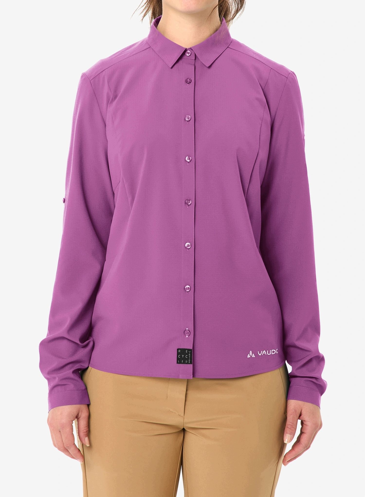 Dámská cestovní košile Vaude Rosemoor Ls Shirt IV magenta 38 (s)