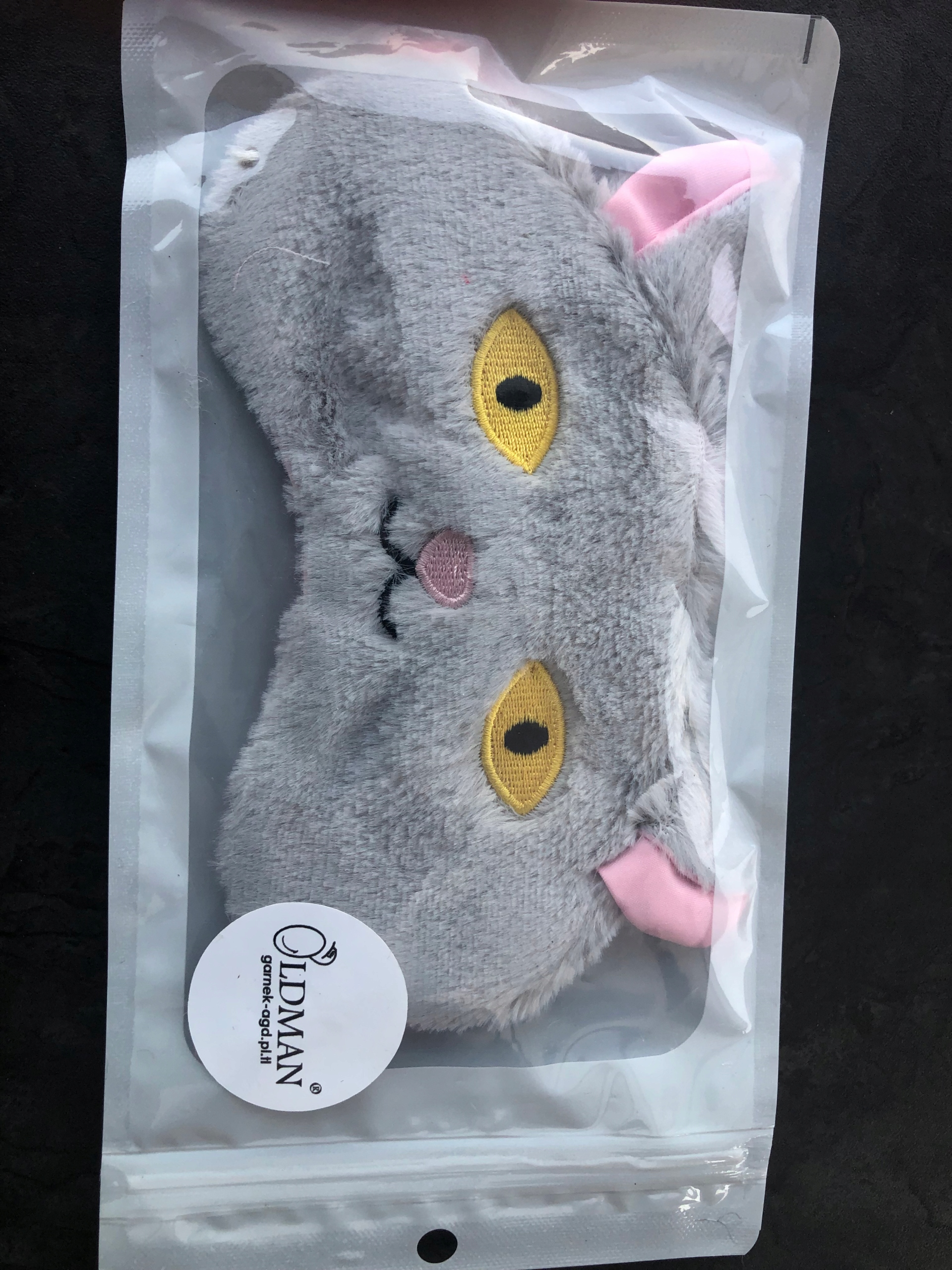 OPASKA NA OCZY MASKA DO SPANIA SNU RELAKSU KOTEK Model na oczy