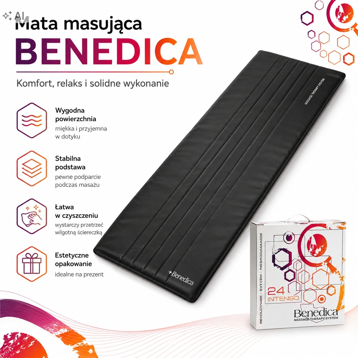 Mata masująca czarna