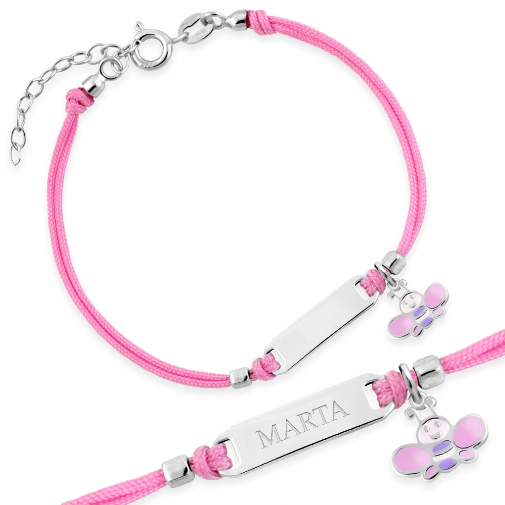 BRANSOLETKA SREBRNA 925 MOTYLEK ID GRAWER YB211 Kod producenta YB-211