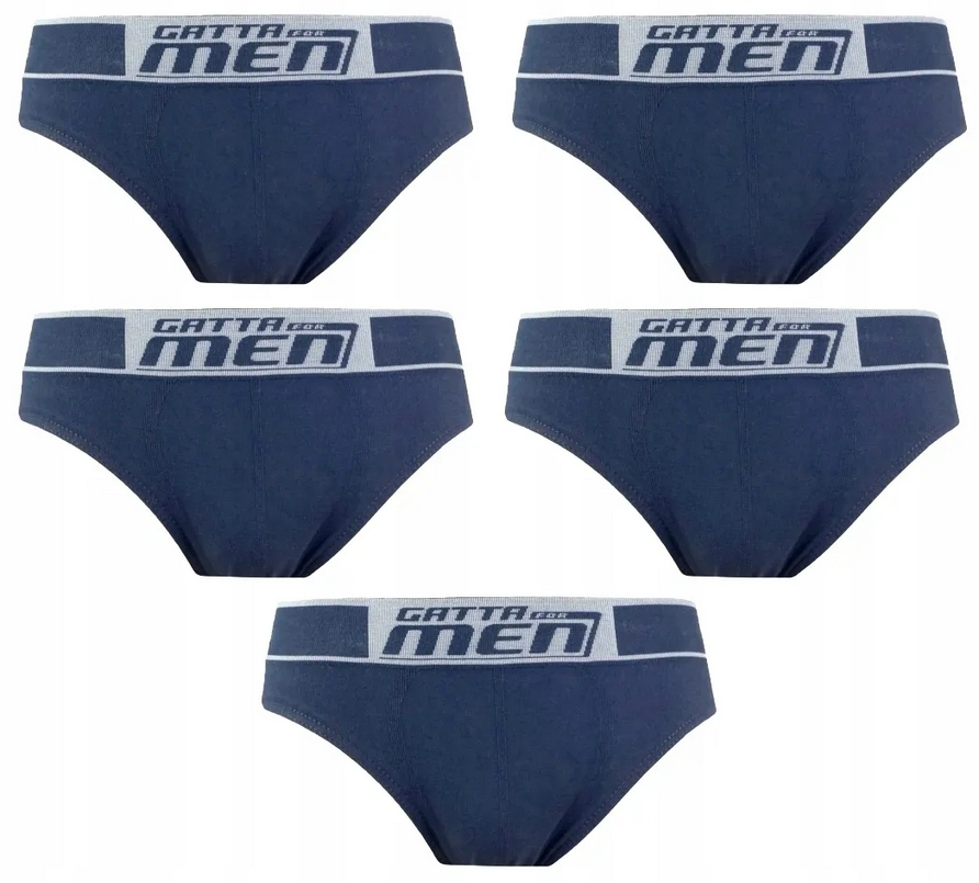 5 Bavlna Bavlněné Slipy Gatta , Modré, XXL