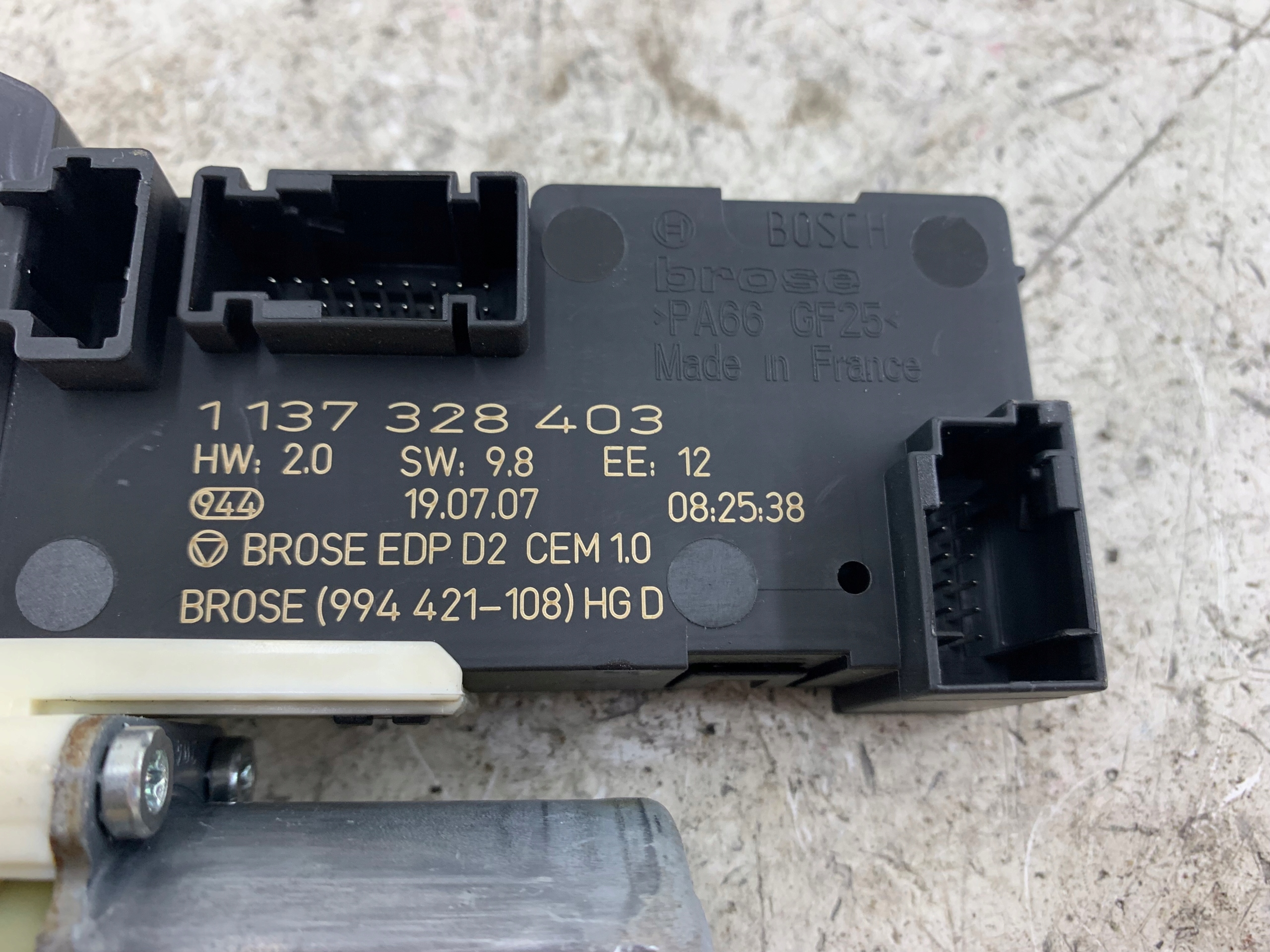PEUGEOT 407 mini motor windows right front 9663036580