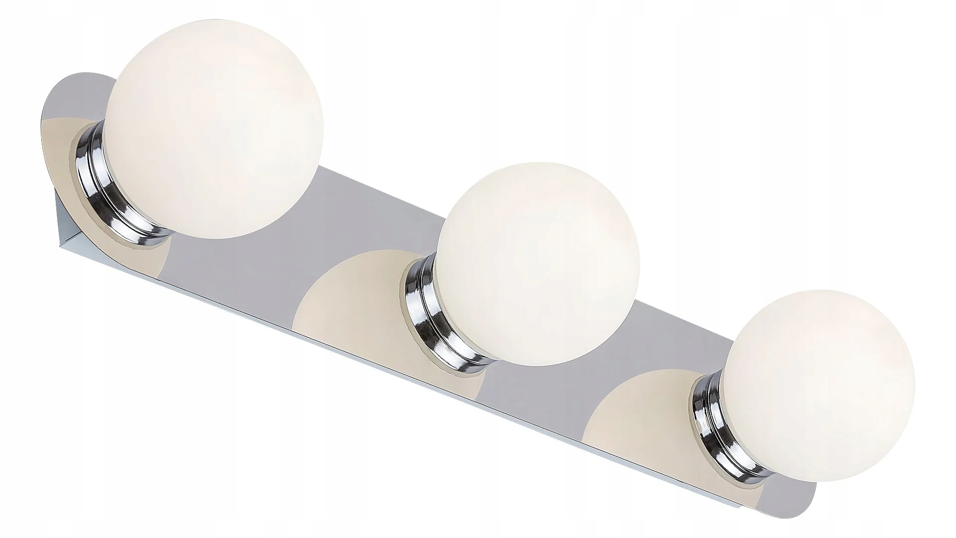 Trojitá koupelnová nástěnná lampa chrom, skleněné bílé koule Rabalux