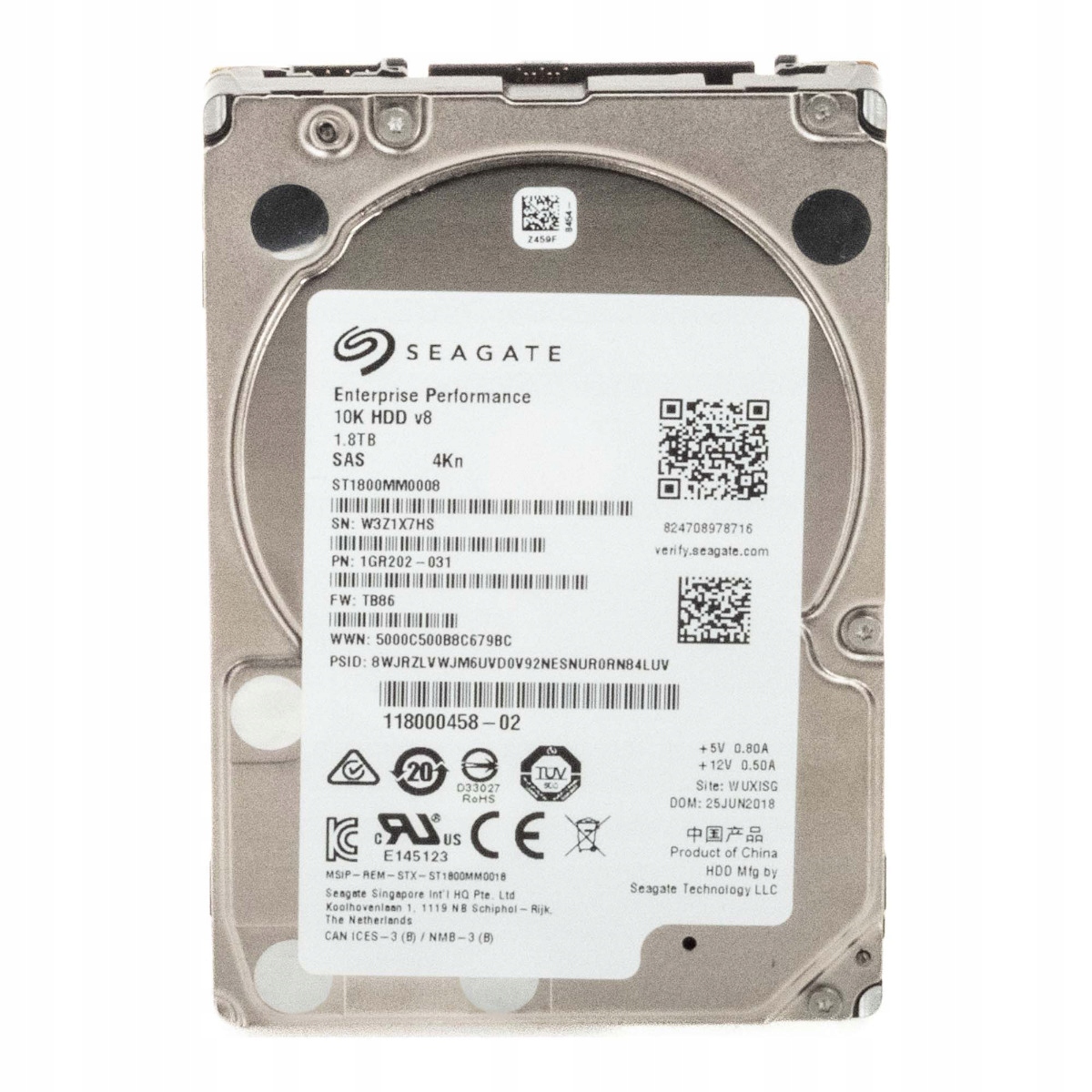 Seagate 1.8TB 10K 128MB SAS-3 2.5" ST1800MM0008
