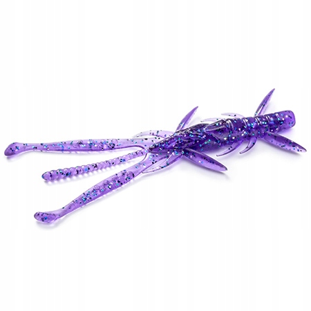 Shrimp 3.6”, #060 Dark Violet/Peacock & Silver 7szt