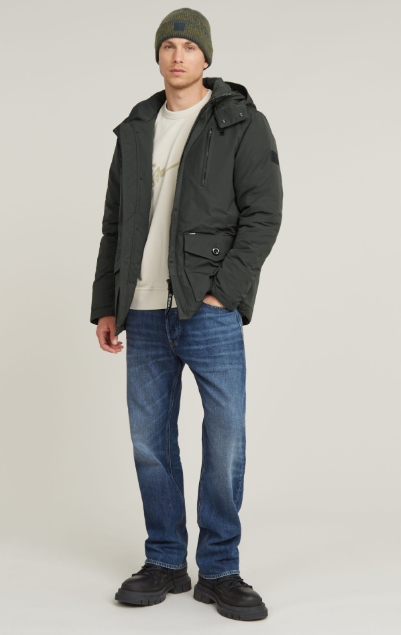 G Star Raw Zelená Parka Bunda S Kapucí A Zipem 6FA