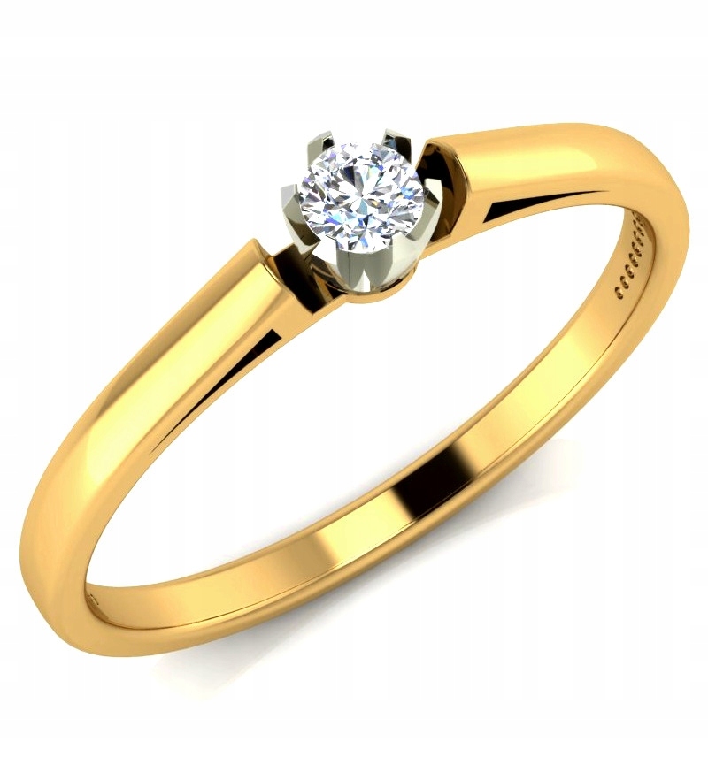 Jemný Zlatý Zásnubní Prstýnek Zlato 585