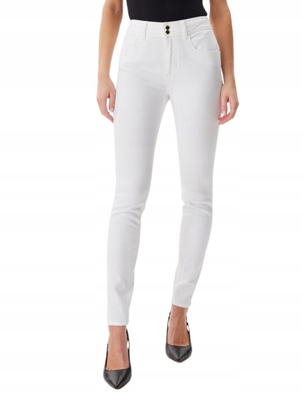 Guess Bílé Dámské Úzké Nohavice Džíny S Vysokým Pasem 31/29 I3C