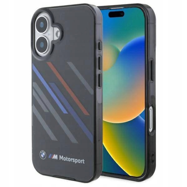 Pouzdro Bmw Motosport Iml Random Stripes pro iPhone 16 Plus černé
