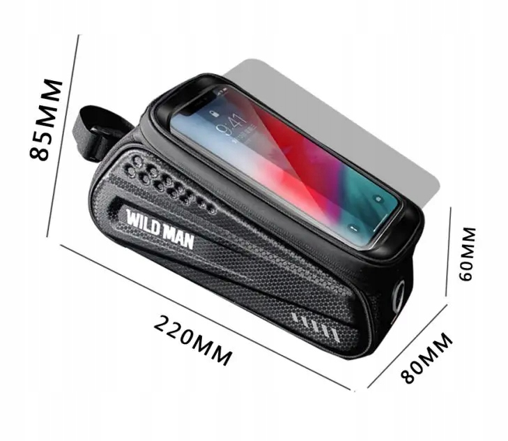 WODOODPORNA SAKWA ROWEROWA TELEFON UCHWYT ROWEROWY TORBA NA RAMĘ ETUI Zapięcie rzep