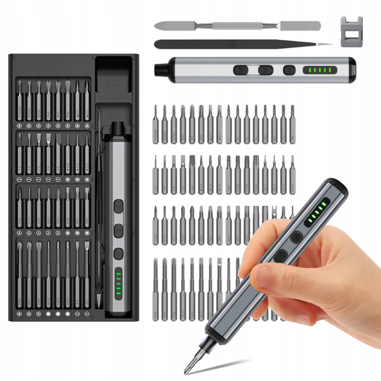 Sada Elektrických Šroubováků Šroubováky 6 8 Dílů Led Professional