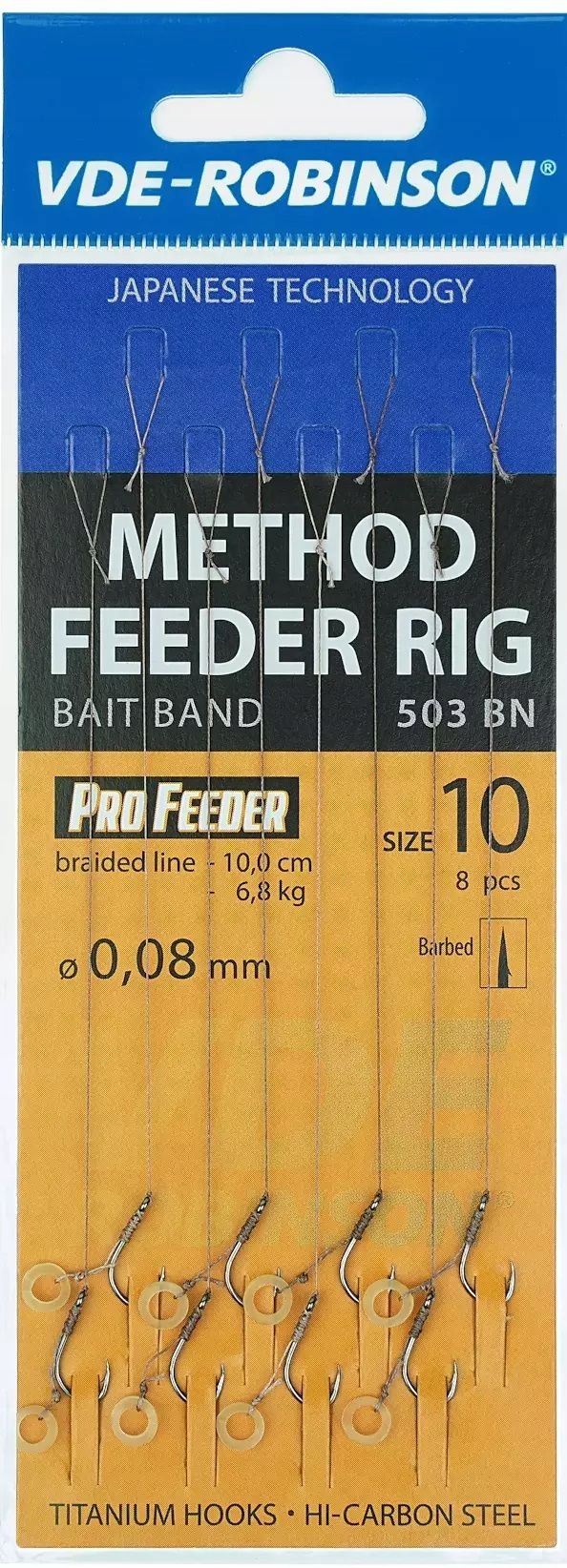 Haczyki Robinson Method Feeder Przypon Z Gumką #10