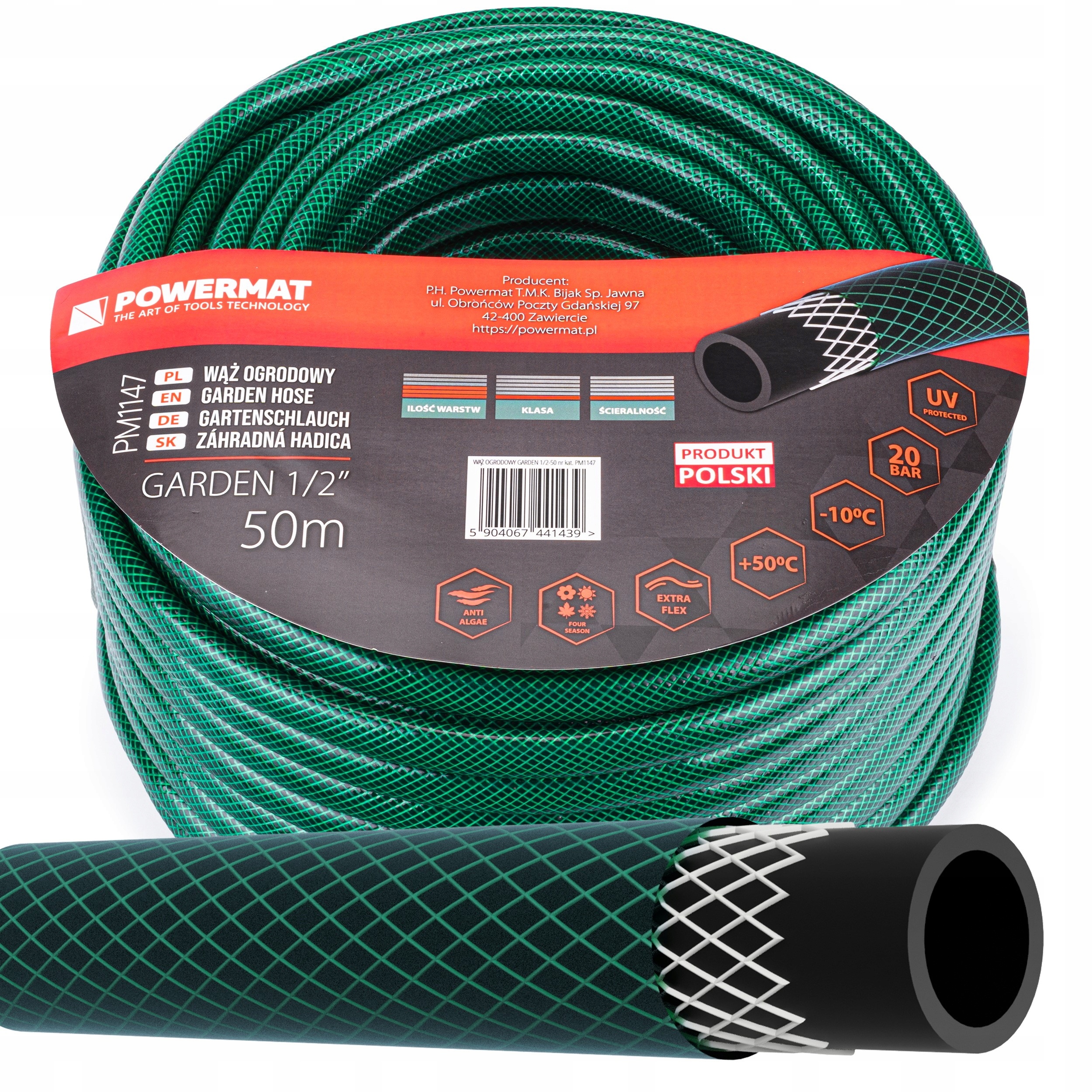 

Wąż Ogrodowy Do Wody 1/2'' 50m 3 Warstwowy 20 Bar