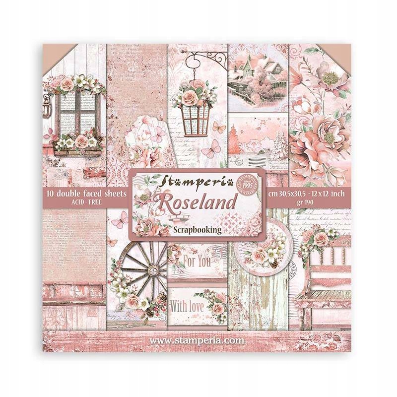 Zestaw Papierów do scrapbookingu 30x30 Stamperia Roseland