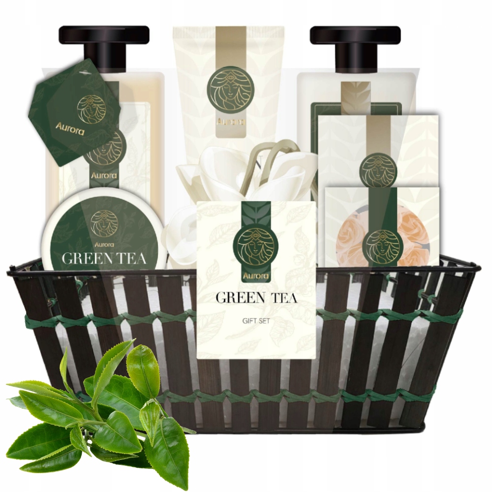 Aurora Zestaw Prezentowy 8 Kosmetyków w Metalowym Koszyku Zielona Herbata